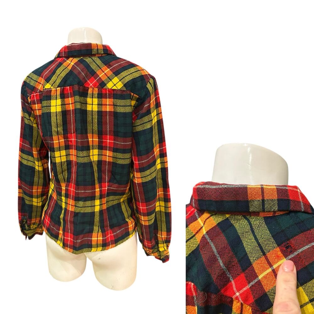 Vintage 1940s Hudson’s Bay Tartan Plaid 49er Shirt Top / Women’s Medium - - Picture 3 of 4